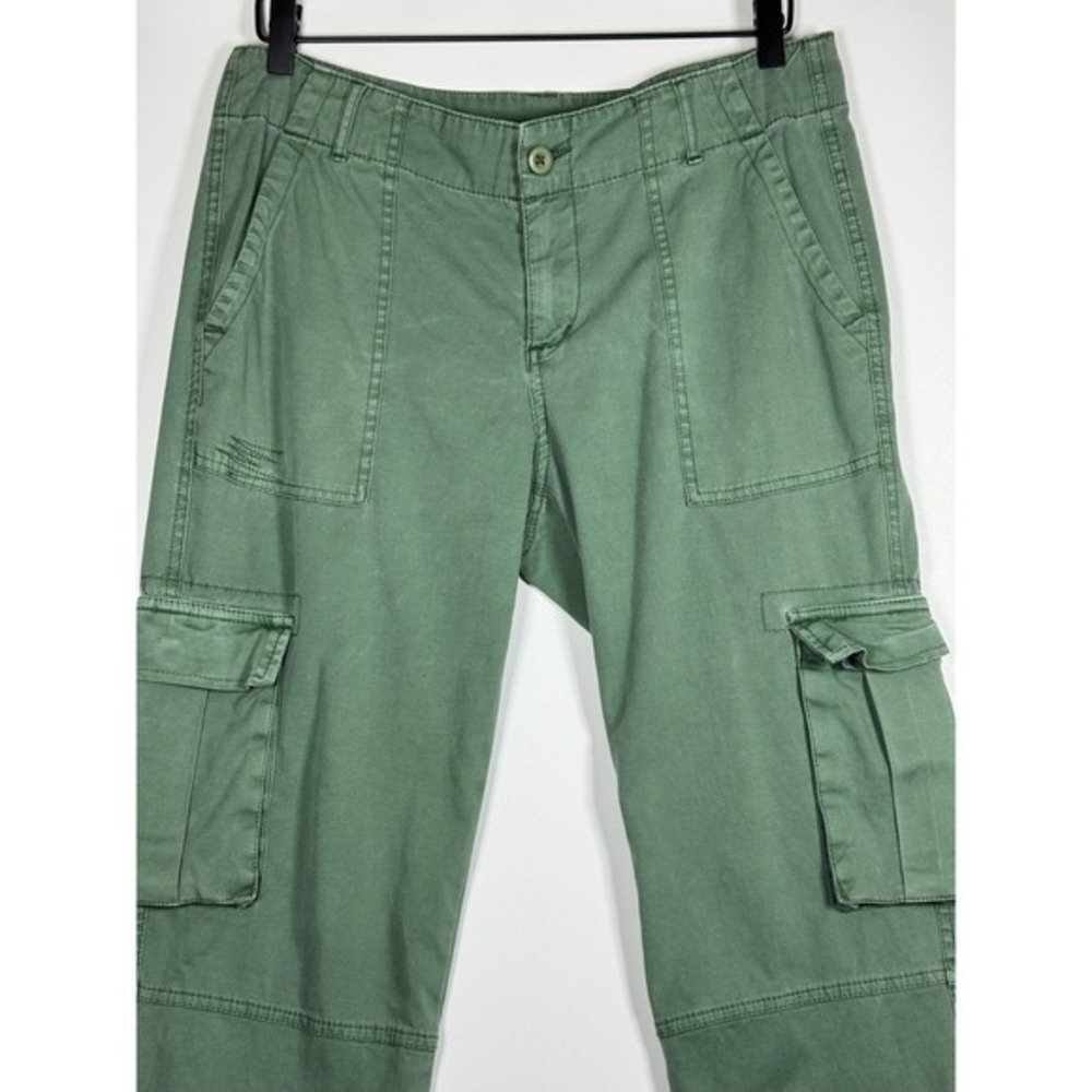 Sundance Cargo Pants Womens 8 Green Cotton Stretch Utility‎ Drawstring Hem - Picture 2 of 16